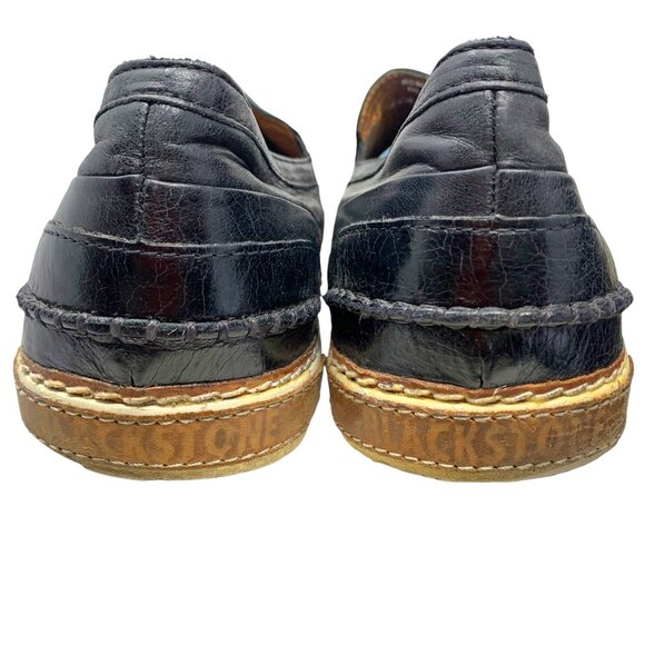 Blackstone SCM-003 Black Leather Minimalist Slip On Sneakers - Picture 8 of 9